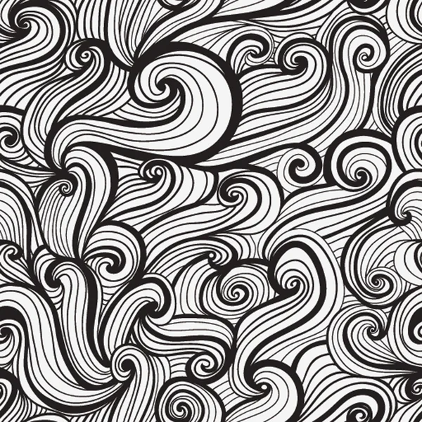 Színes zökkenőmentes elvont kézzel rajzolt minta, hullámok háttér — Stock Vector