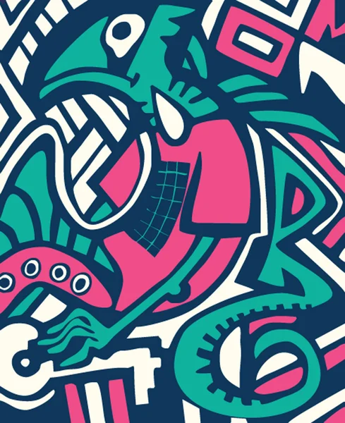 Graffiti skiss med dragon — Stock vektor