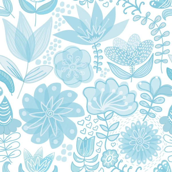 Varrat nélküli textúra a virágok és a pillangók. Végtelen virág Péter — Stock Vector