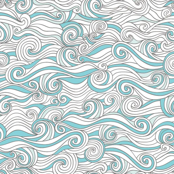 Kleurrijke abstracte handgetekende patroon, golven achtergrond — Stockvector
