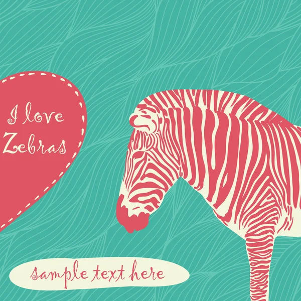 Zebra com lugar para texto — Vetor de Stock