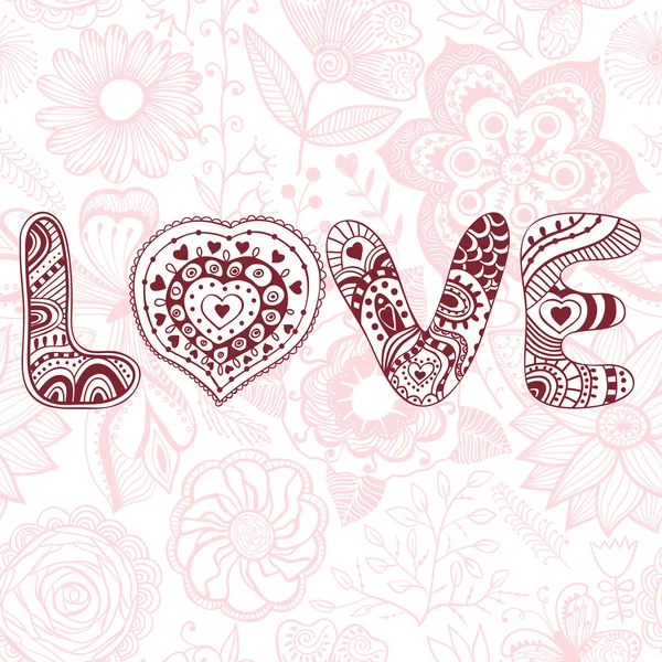 Slovo "láska".romantic pozadí — Stockový vektor