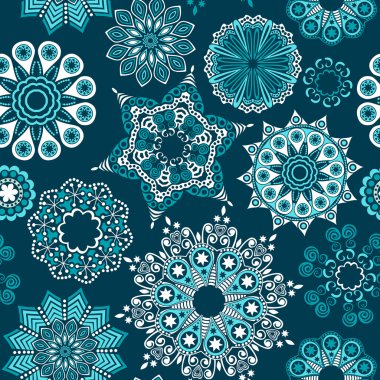 Ornate floral seamless texture, endless pattern with flowers loo clipart