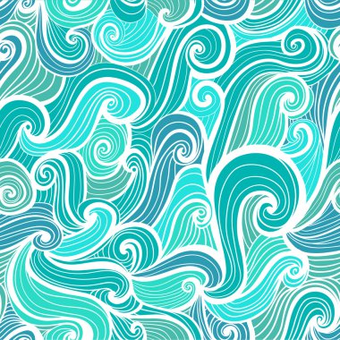 seamless abstract hand-drawn pattern, looks like hair or waves clipart