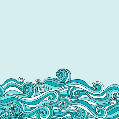 colorful abstract hand-drawn pattern, waves background clipart