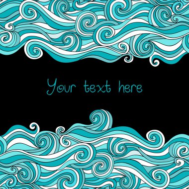 colorful abstract hand-drawn pattern, waves background