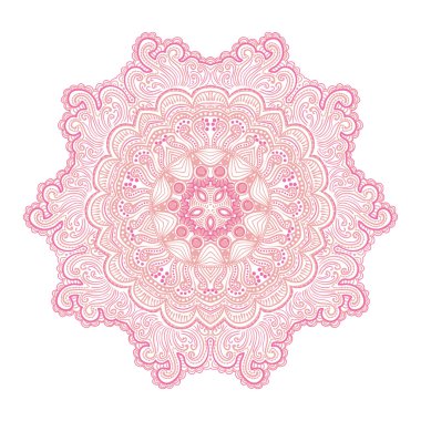 ornamental round lace pattern, circle background with many detai clipart