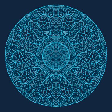 ornamental round lace pattern, circle background with many detai clipart