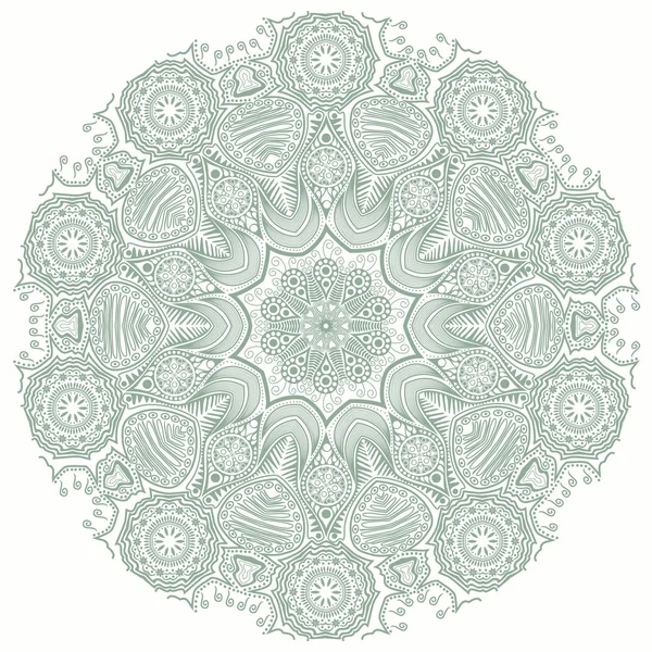 Ornamental round lace pattern, circle background with many details, looks l — Stock Vector