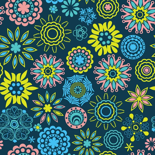 Sierlijke floral naadloze textuur, eindeloze patroon met bloemen loo — Stockvector
