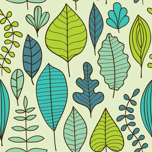 Un motif sans couture avec feuille, fond de feuille d'automne — Image vectorielle