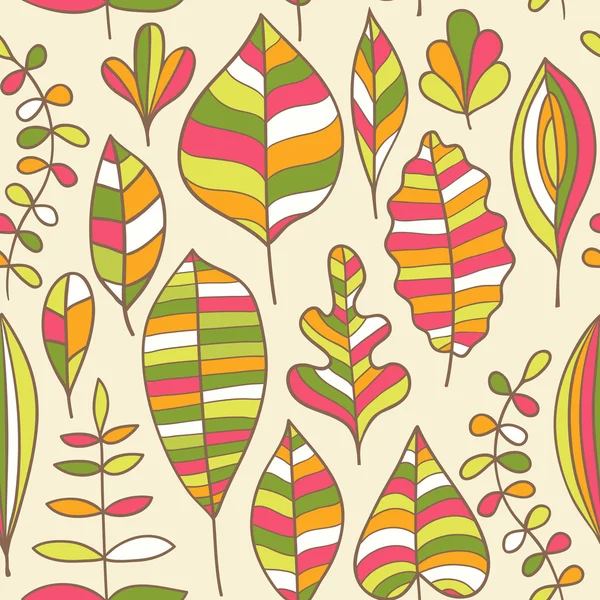 Ett sömlöst mönster med löv, höstlöv bakgrund — Stock vektor