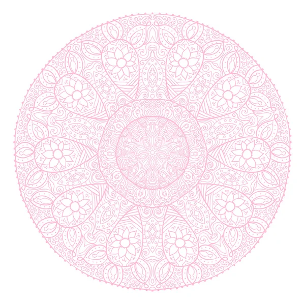 Ornamental round lace pattern, circle background with many detai — Stock Vector