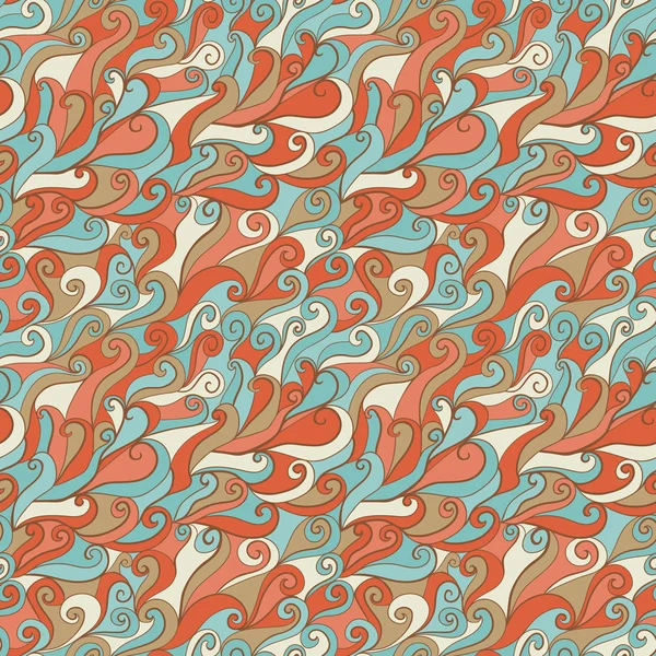 Барвистий безшовний абстрактний мальований візерунок, фон хвиль . — стоковий вектор
