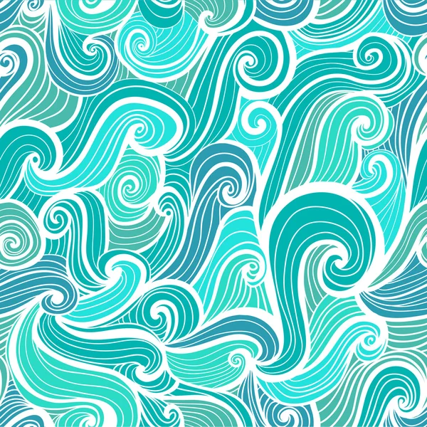 Patrón dibujado a mano abstracto sin costuras, se ve como el pelo o las olas — Vector de stock