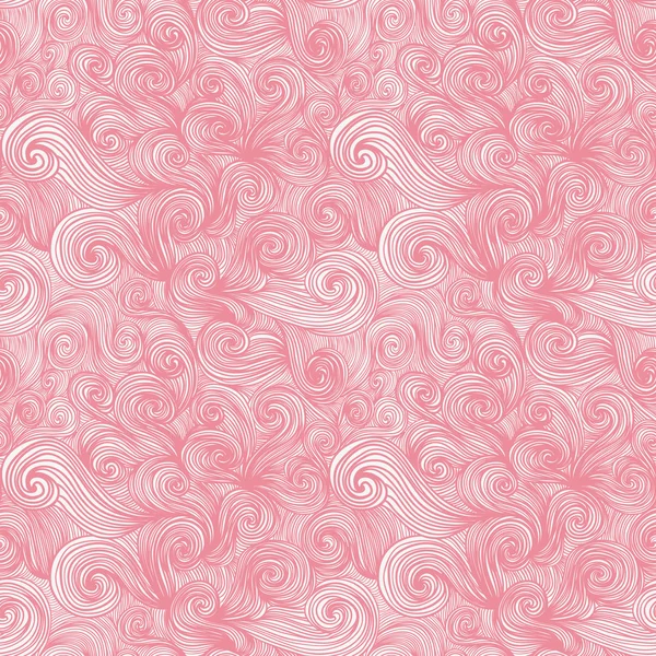 Nahtlose abstrakte, handgezeichnete Muster, sieht aus wie Haare oder Wellen — Stockvektor