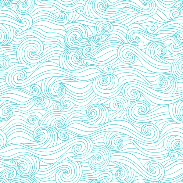 彩色无缝抽象手绘图案，波浪背景 — 图库矢量图片