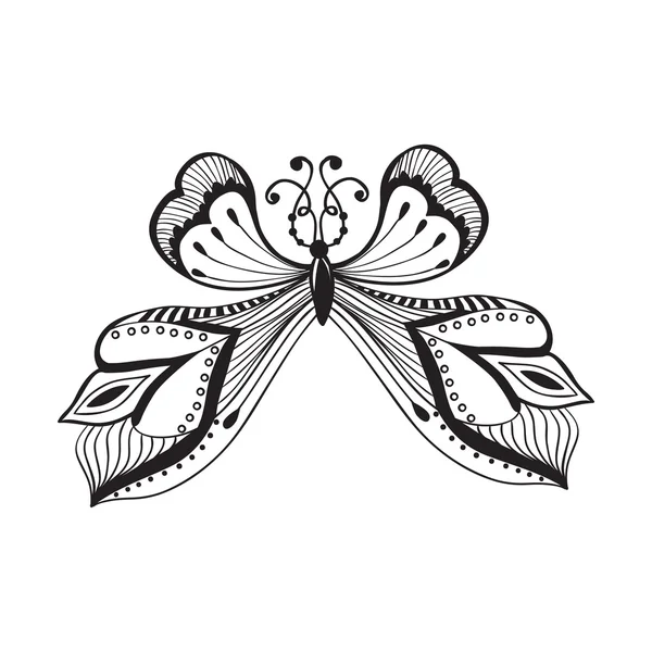 Ilustración abstracta de mariposa, diseño de mariposa retro — Vector de stock