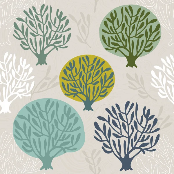 Träd sömlösa mönster — Stock vektor
