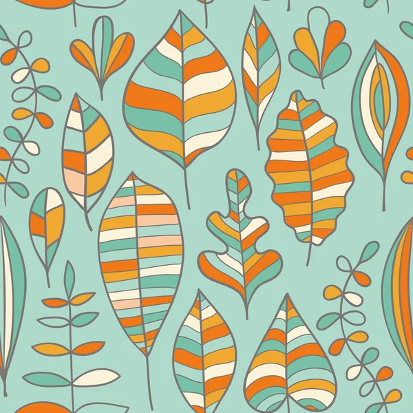 Een naadloos patroon met blad, herfstblad achtergrond — Stockvector