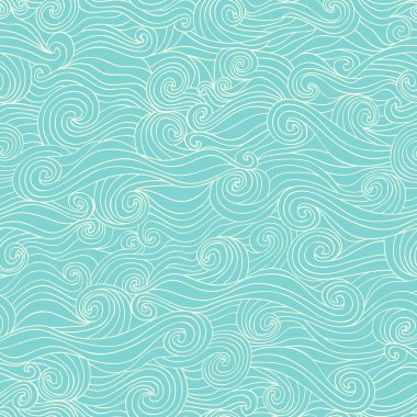 colorful seamless abstract hand-drawn pattern, waves background clipart