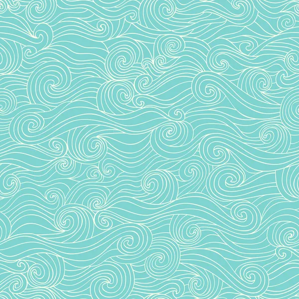 Colorful seamless abstract hand-drawn pattern, waves background — Stock Vector
