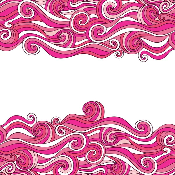 Kleurrijke abstracte handgetekende patroon, golven achtergrond — Stockvector