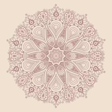 ornamental round lace pattern, circle background with many detai clipart