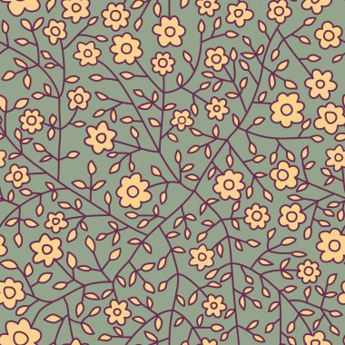 Seamless floral pattern.Endless texture with small daisy. clipart