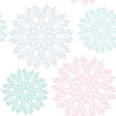 Ornate floral seamless texture, endless pattern with flowers loo clipart