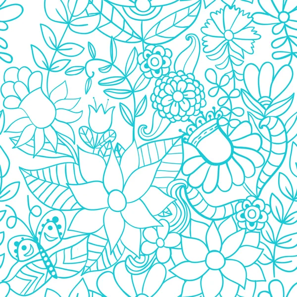 Květinový vzor bezešvé, nekonečné textury s květinami. vektor ba — Stockový vektor