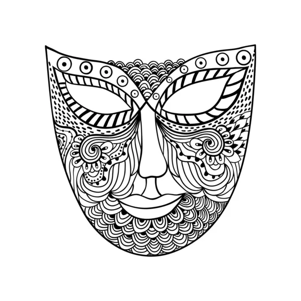 Αποκριάτικη μάσκα, μάσκα σχηματοποίηση — Διανυσματικό Αρχείο