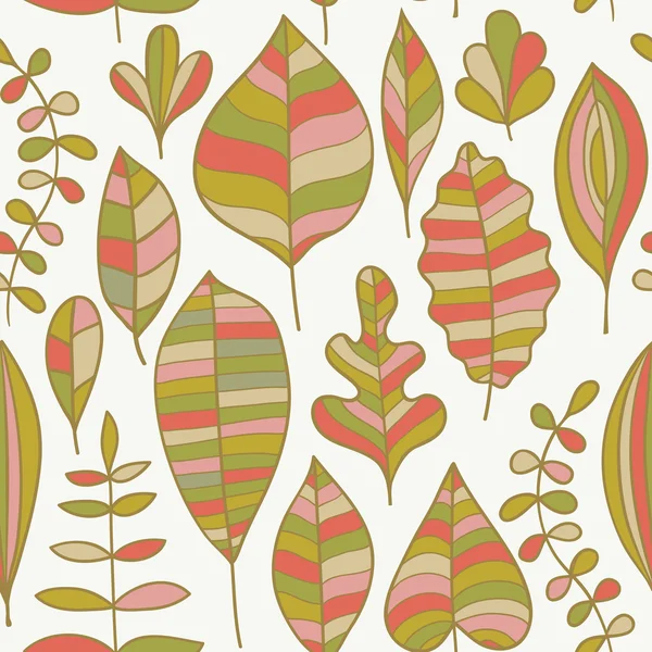 Seamless pattern on leaves theme, Autumn seamless pattern with l — Stock Vector