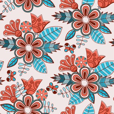 Seamless floral pattern.Endless texture clipart