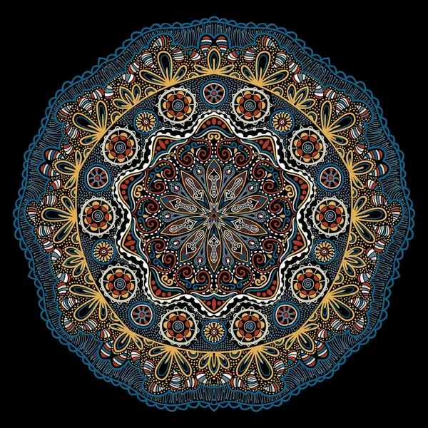 Декоративные круглые кружева рисунок, фон круга со многими деталями — стоковый вектор