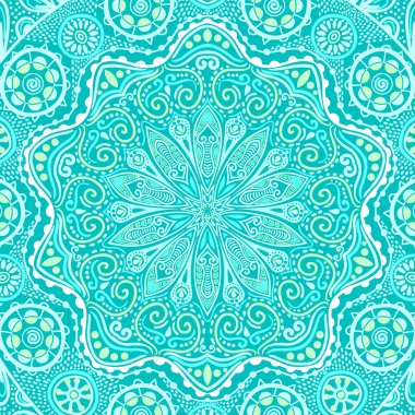 ornamental round lace pattern, circle background with many detai clipart