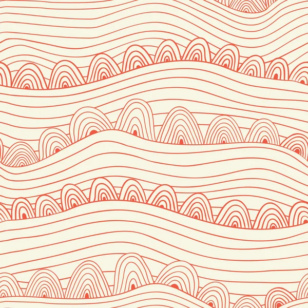 Seamless abstract hand-drawn pattern, waves background — Stock Vector