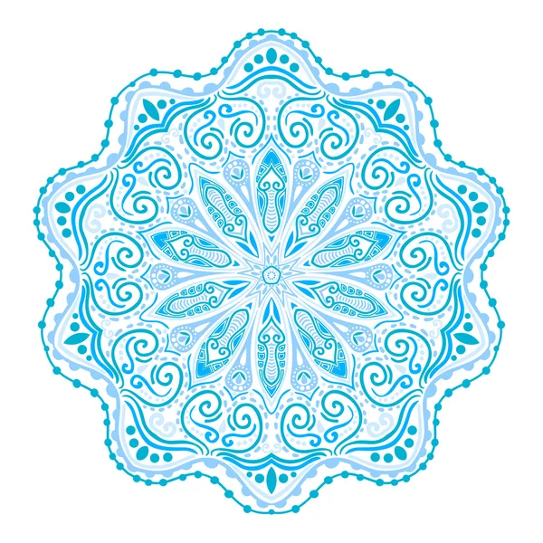 Ornement motif de dentelle ronde, fond rond avec de nombreux détails — Image vectorielle