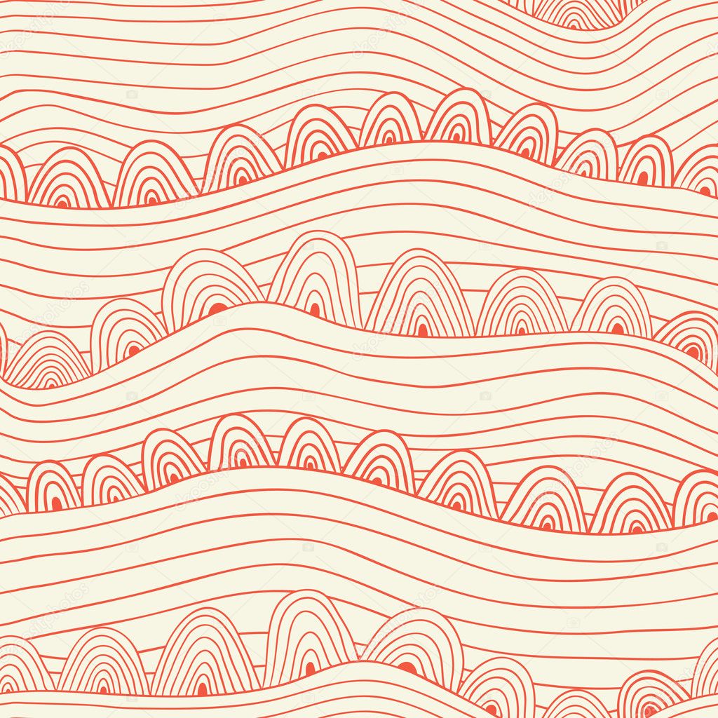 seamless abstract hand-drawn pattern, waves background