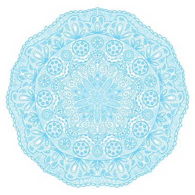 ornamental round lace pattern, circle background with many detai clipart