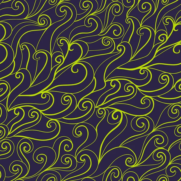 Motif abstrait sans couture coloré dessiné à la main, fond vagues. — Image vectorielle