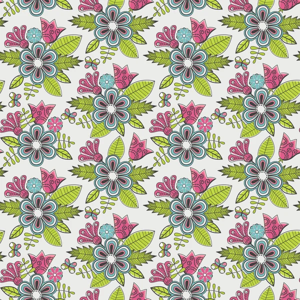 Nahtlose florale Muster. Endlose Textur — Stockvektor