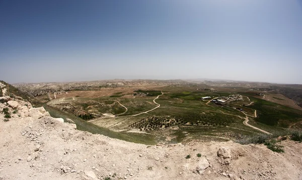 Paesaggio deserto jdudean nei territori palestinesi israeliani — Foto Stock