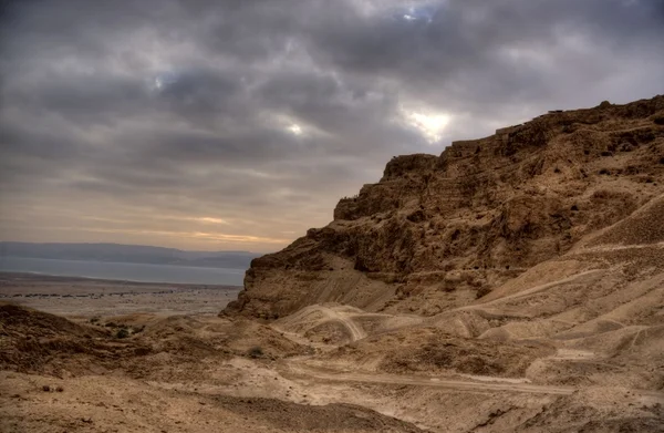 Masada fortress and king Herod's palace in Israel judean desert travel — Stock Photo, Image