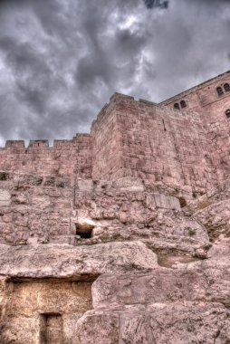 Jerusalem old city walls clipart
