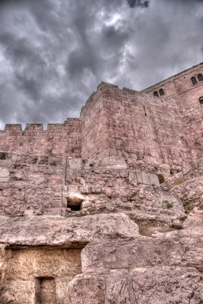 Jerusalém muralhas da Cidade Velha — Fotografia de Stock
