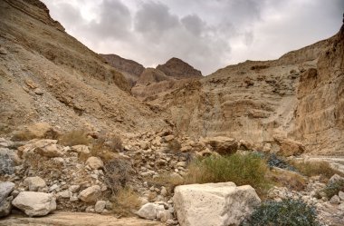 Ölü Deniz kenarında Judean desert