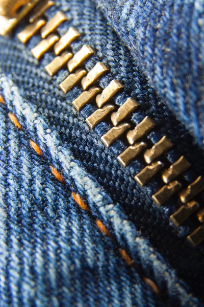 Geschlossener Jeans-Reißverschluss — Stockfoto