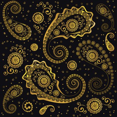 golden paisley background clipart