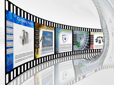 Film with web pages clipart